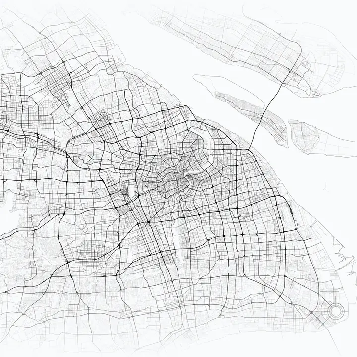 Shanghai street network rendered by Threat Dynamics
